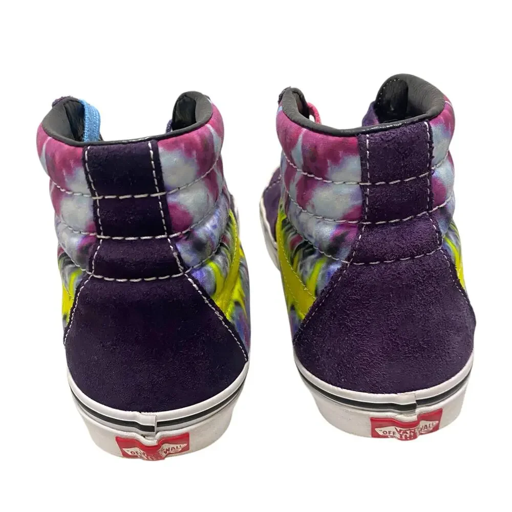 VANS Old Skool Mysterio Neon Tie Dye SK8-HI Purple Suede Leather Shoes Unisex
